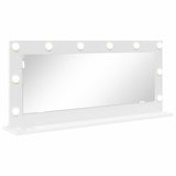 Vanity Mirror White 100 x 45 x 18 cm Glass and Engineered wood - Front View