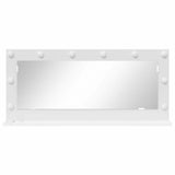 Vanity Mirror White 100 x 45 x 18 cm Glass and Engineered wood - Top-Down View