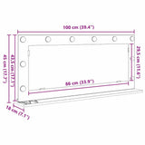 Vanity Mirror White 100 x 45 x 18 cm Glass and Engineered wood - Extra Image