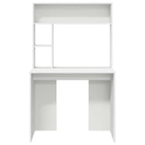 Desk with Shelf White 91 x 50 x 149 cm Engineered wood - 45-Degree Angle