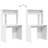 Desk with Shelf White 91 x 50 x 149 cm Engineered Wood