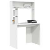 Desk with Shelf White 91 x 50 x 149 cm Engineered wood - Side View