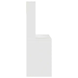 Desk with Shelf White 91 x 50 x 149 cm Engineered Wood