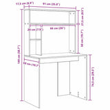 Desk with Shelf White 91 x 50 x 149 cm Engineered Wood