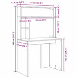 Desk with Shelf White 91 x 50 x 149 cm Engineered wood - Extra Image