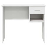 Desk with Drawer White 90 x 49.5 x 75 cm Engineered wood - Rear View
