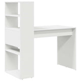 Desk with Shelf White 113 x 54 x 120 cm Engineered wood - Close-Up Angle