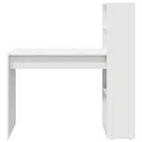 Desk with Shelf White 113 x 54 x 120 cm Engineered wood - 45-Degree Angle