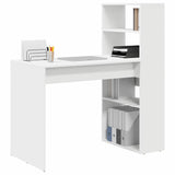 Desk with Shelf White 113 x 54 x 120 cm Engineered wood - Side View