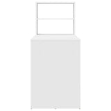 Desk with Shelf White 113 x 54 x 120 cm Engineered Wood