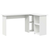 Desk with Shelf White 142 x 102 x 73 cm Engineered Wood - Front View