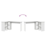 Desk with Shelf White 142 x 102 x 73 cm Engineered wood - Extra Image