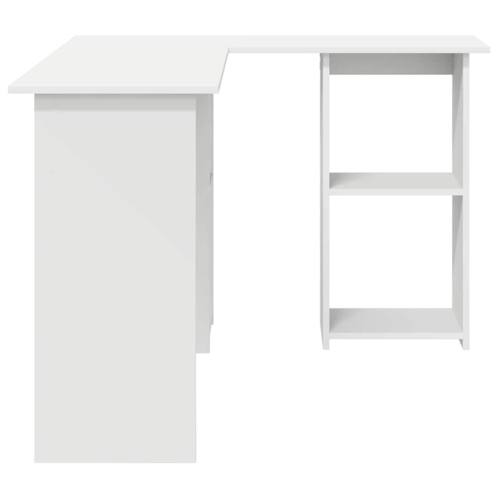 Desk with Shelf White 142 x 102 x 73 cm Engineered wood