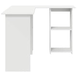 Desk with Shelf White 142 x 102 x 73 cm Engineered wood - Rear View
