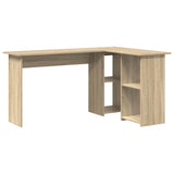 Desk with Shelf Sonoma oak 142 x 102 x 73 cm Engineered wood - Front View