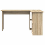 Desk with Shelf Sonoma oak 142 x 102 x 73 cm Engineered wood - 45-Degree Angle