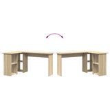 Desk with Shelf Sonoma Oak 142 x 102 x 73 cm Engineered Wood