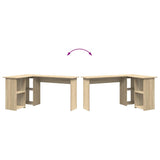 Desk with Shelf Sonoma oak 142 x 102 x 73 cm Engineered wood - Extra Image
