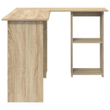 Desk with Shelf Sonoma oak 142 x 102 x 73 cm Engineered wood - Rear View