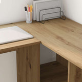 Desk with Shelf Artisan oak 142 x 102 x 73 cm Engineered wood - Top-Down View