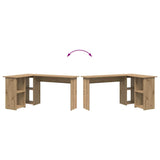 Desk with Shelf Artisan oak 142 x 102 x 73 cm Engineered wood - Extra Image