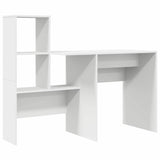 Desk with Shelf White 131.5 x 50 x 106.5 cm Engineered wood - Front View