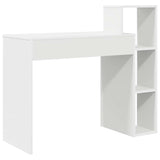 Desk with Shelf White 100 x 40 x 90 cm Engineered wood - Close-Up Angle