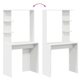 Desk with Shelf White 78.5 x 37 x 154.5 cm Engineered wood - Extra Image
