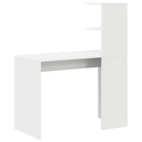 Desk with Shelf White 102 x 50 x 124 cm Engineered wood - Close-Up Angle