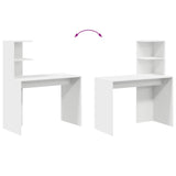 Desk with Shelf White 102 x 50 x 124 cm Engineered wood - Extra Image
