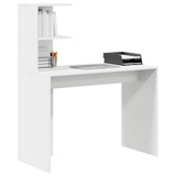 Desk with Shelf White 102 x 50 x 124 cm Engineered wood - Side View
