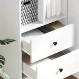Highboard with Drawer White 45,5 x 34 x 127 cm - Top-Down View