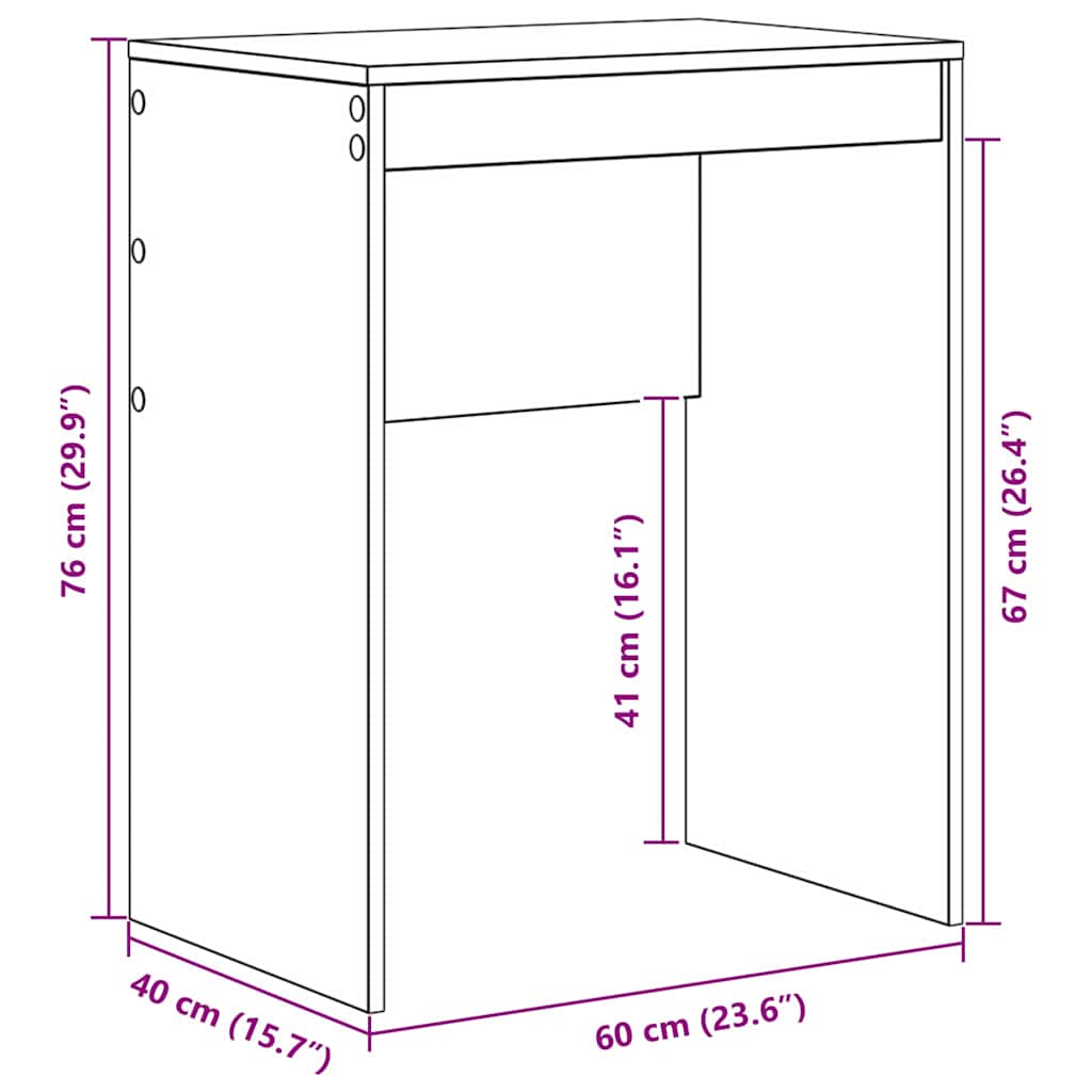 Desk Other White 60 x 40 x 76 cm Engineered wood