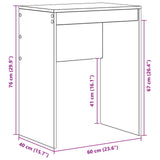 Desk White 60 x 40 x 76 cm