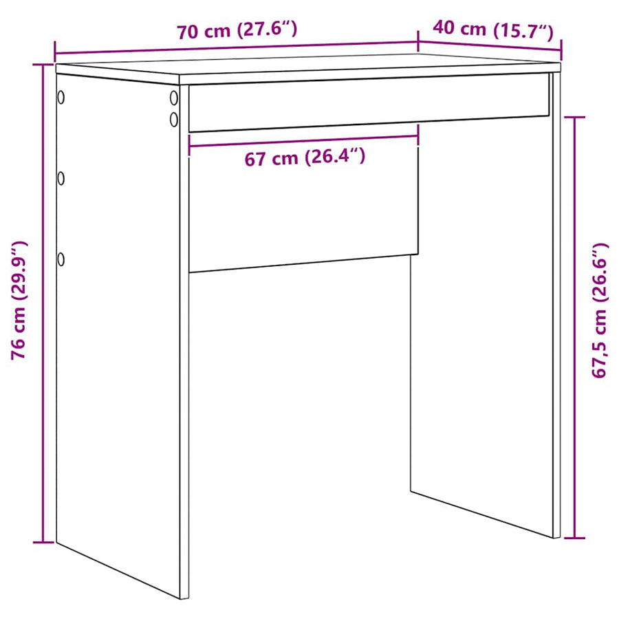 Desk White 70 x 40 x 76 cm