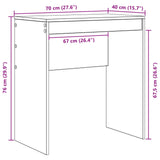 Desk White 70 x 40 x 76 cm - Extra Image
