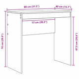 Desk Other White 80 x 40 x 76 cm Engineered wood - Extra Image