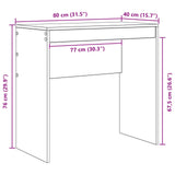 Desk White 80 x 40 x 76 cm