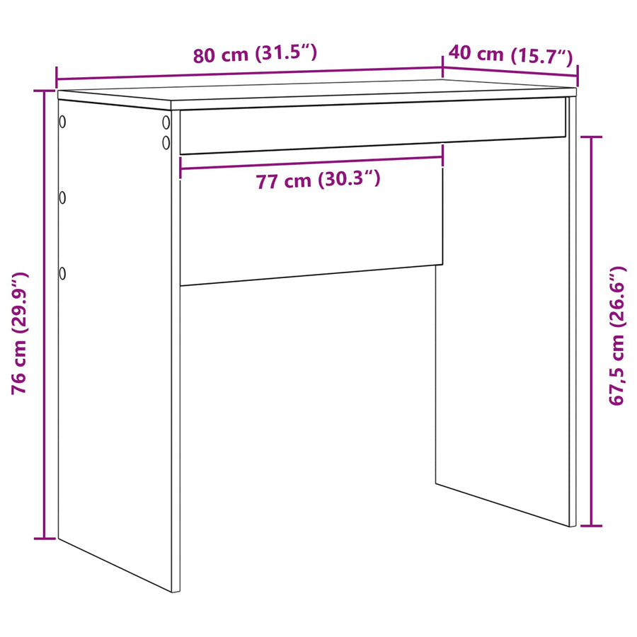 Desk White 80 x 40 x 76 cm