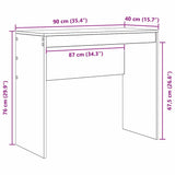 Desk Other White 90 x 40 x 76 cm Engineered wood - Extra Image