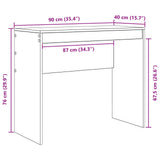 Desk White 90 x 40 x 76 cm - Extra Image
