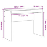 Desk Other White 100 x 40 x 76 cm Engineered wood - Extra Image