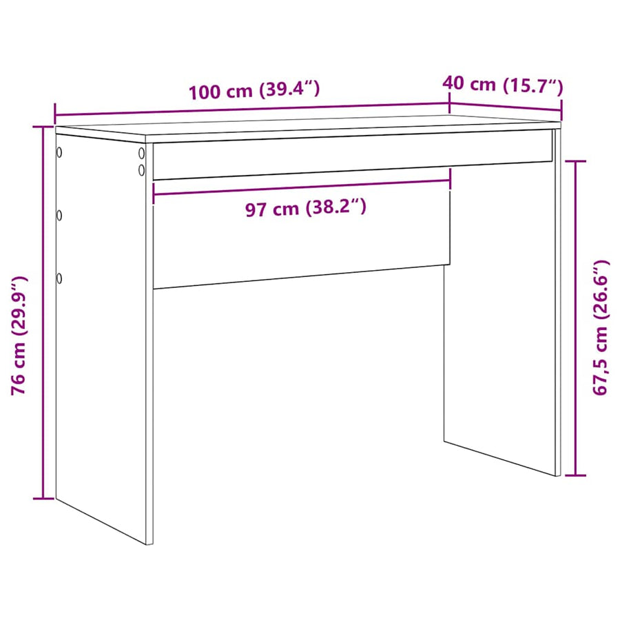 Desk White 100 x 40 x 76 cm