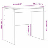 Desk Other White 80 x 50 x 76 cm Engineered wood - Extra Image