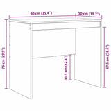 Desk White 90 x 50 x 76 cm