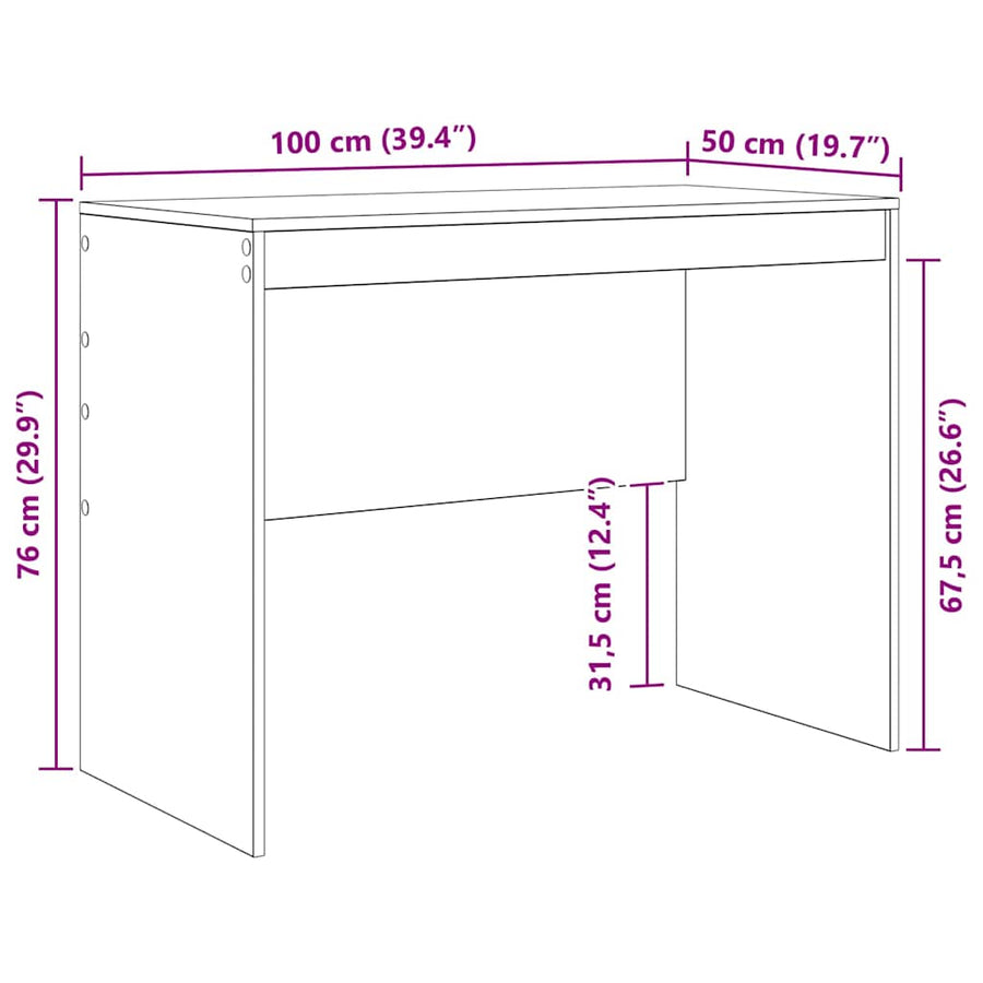 Desk White 100 x 50 x 76 cm