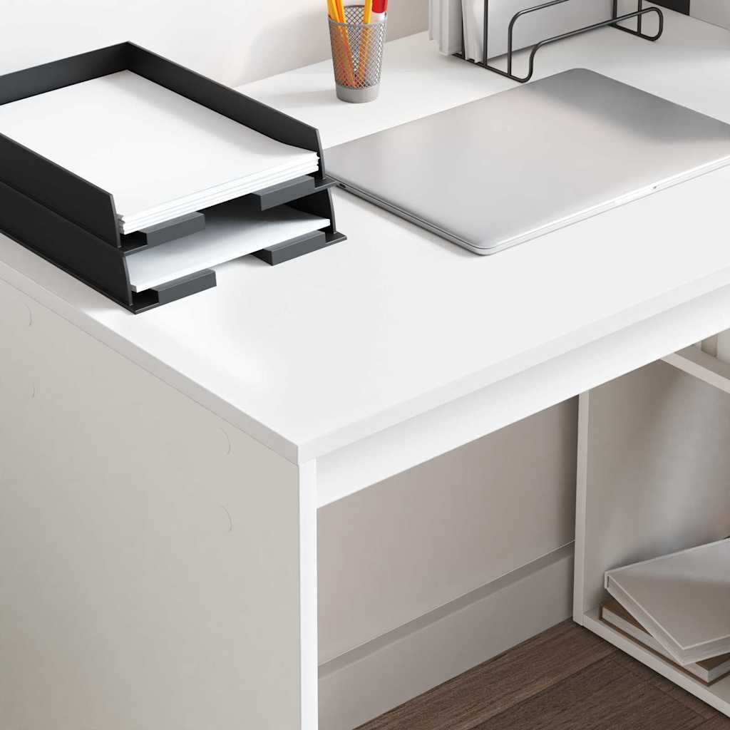 Desk with Shelf White 108 x 55 x 103.5 cm Engineered Wood