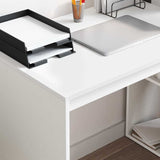 Desk with Shelf White 108 x 55 x 103.5 cm Engineered Wood - Top-Down View