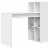 Desk with Shelf White 108 x 55 x 103.5 cm Engineered Wood - Front View
