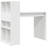 Desk with Shelf White 108 x 55 x 103.5 cm Engineered Wood - Close-Up Angle